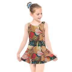  Floral Design 03 Kids  Skater Dress Swimsuit by myclothy