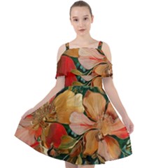  Floral Design 03 Cut Out Shoulders Dress