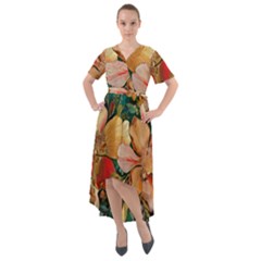  Floral Design 03 Front Wrap High Low Dress