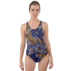  Floral Design Cut-out Back One Piece Swimsuit by myclothy