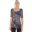  Floral Design Wide Neckline T-Shirt View1