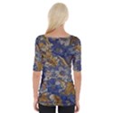  Floral Design Wide Neckline T-Shirt View2