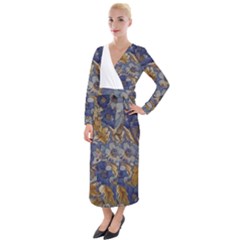 Floral Design 04 Velvet Maxi Wrap Dress