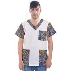 Floral Design 04 Men s V-neck Scrub Top