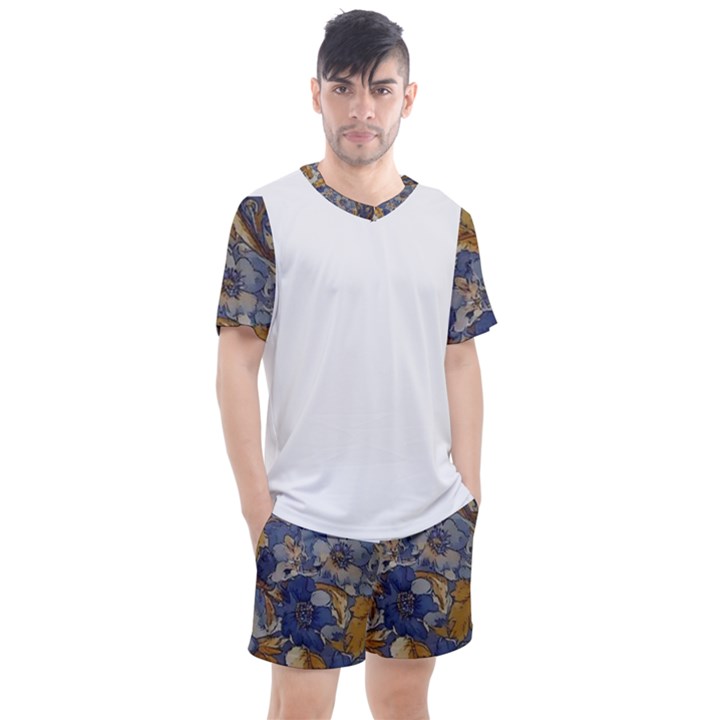 Floral Design 04 Men s Mesh T-Shirt and Shorts Set