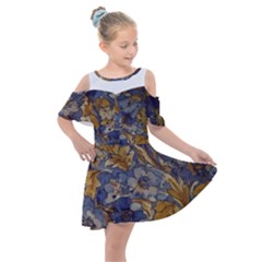 Floral Design 04 Kids  Shoulder Cutout Chiffon Dress