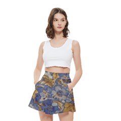 Floral Design 04 Women s Crop Top Pleated Skater Rave Skirt by myclothy