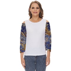 Floral Design 04 Cut Out Wide Sleeve Top