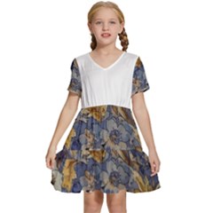 Floral Design 04 Kids  Short Sleeve Tiered Mini Dress by 3214243