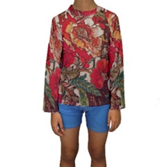 Floral Design 05 Kids  Long Sleeve Swimwear by myclothy