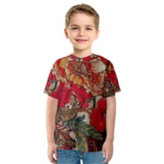 Floral Design 05 Kids  Sport Mesh T-shirt