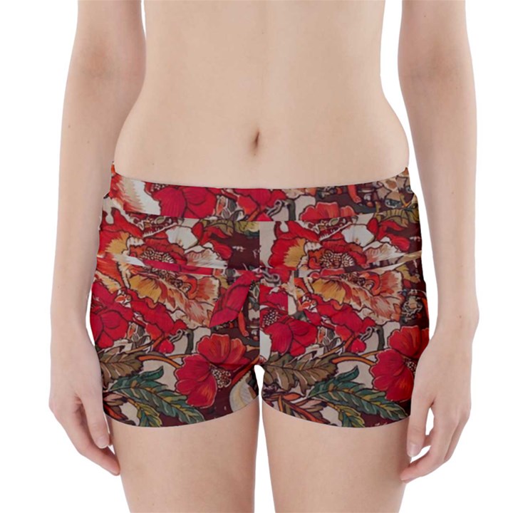 Floral Design 05 Boyleg Bikini Wrap Bottoms