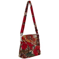 Floral Design 05 Zipper Messenger Bag