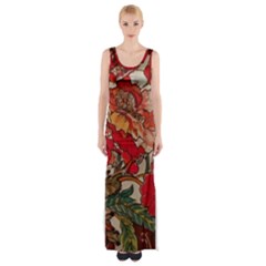 Floral Design 05 Thigh Split Maxi Dress