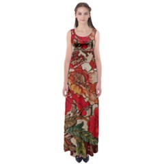 Floral Design 05 Empire Waist Maxi Dress