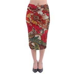 Floral Design 05 Midi Pencil Skirt