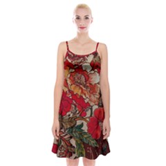 Floral Design 05 Spaghetti Strap Velvet Dress by myclothy