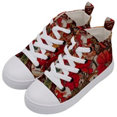 Floral Design 05 Kids  Mid-top Canvas Sneakers