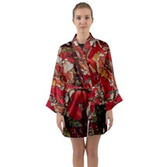 Floral Design 05 Long Sleeve Satin Kimono