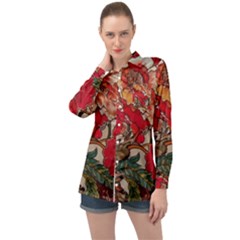 Floral Design 05 Long Sleeve Satin Shirt