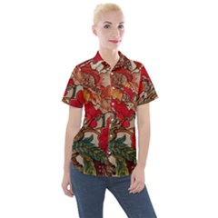 Floral Design 05 Women s Short Sleeve Pocket Shirt