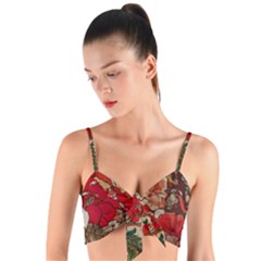 Floral Design 05 Woven Tie Front Bralet