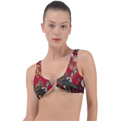 Floral Design 05 Ring Detail Bikini Top by myclothy