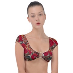 Floral Design 05 Cap Sleeve Ring Bikini Top