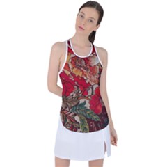 Floral Design 05 Racer Back Mesh Tank Top