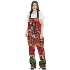 Floral Design 05 Women s Front Zip Ski And Snowboard Bib Pants by myclothy