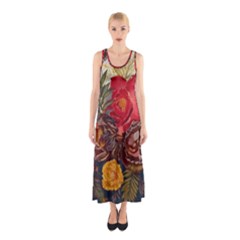 Floral Design 06 Sleeveless Maxi Dress