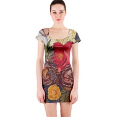 Floral Design 06 Short Sleeve Bodycon Dress