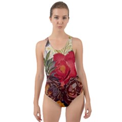 Floral Design 06 Cut-out Back One Piece Swimsuit by myclothy