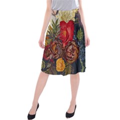 Floral Design 06 Midi Beach Skirt