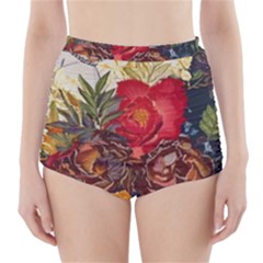 Floral Design 06 High-waisted Bikini Bottoms