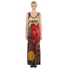 Floral Design 06 Thigh Split Maxi Dress