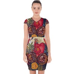 Floral Design 06 Capsleeve Drawstring Dress  by myclothy