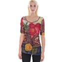 Floral Design 06 Wide Neckline T-Shirt View1