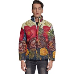 Floral Design 06 Men s Puffer Bubble Jacket Coat