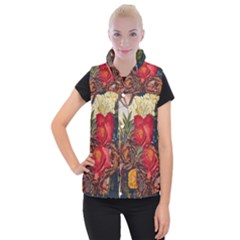 Floral Design 06 Women s Button Up Vest