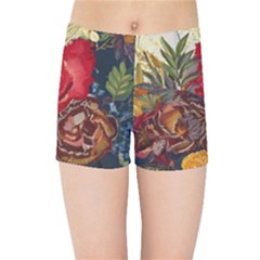 Floral Design 06 Kids  Sports Shorts