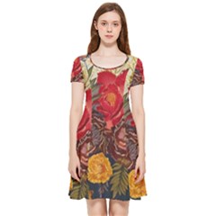 Floral Design 06 Inside Out Cap Sleeve Dress