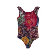 Floral Design 06 Kids  Frill Swimsuit by myclothy