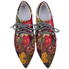 Floral Design 06 Pointed Oxford Shoes