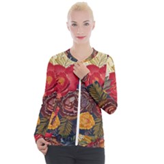 Floral Design 06 Casual Zip Up Jacket