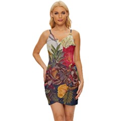 Floral Design 06 Wrap Tie Front Dress