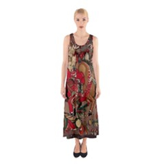 Christmas Art 01 Sleeveless Maxi Dress