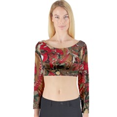 Christmas Art 01 Long Sleeve Crop Top