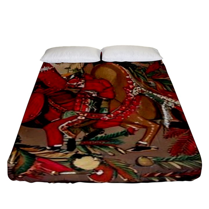 Christmas Art 01 Fitted Sheet (Queen Size)