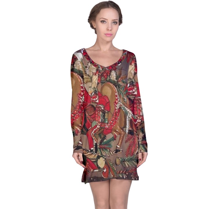 Christmas Art 01 Long Sleeve Nightdress